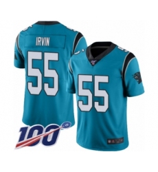 Men's Carolina Panthers #55 Bruce Irvin Limited Blue Rush Vapor Untouchable 100th Season Football Jersey