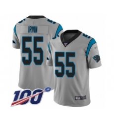 Youth Carolina Panthers #55 Bruce Irvin Silver Inverted Legend Limited 100th Season Football Jersey