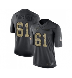 Men's Carolina Panthers #61 Matt Paradis Limited Black 2016 Salute to Service Football Jersey