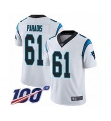 Men's Carolina Panthers #61 Matt Paradis White Vapor Untouchable Limited Player 100th Season Football Jersey