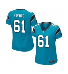 Women's Carolina Panthers #61 Matt Paradis Game Blue Alternate Football Jersey