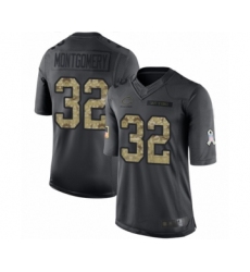 Youth Chicago Bears #32 David Montgomery Limited Black 2016 Salute to Service Football Jersey