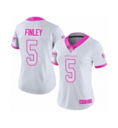 Women's Cincinnati Bengals #5 Ryan Finley Limited White Pink Rush Fashion Football Jersey