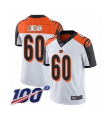 Men's Cincinnati Bengals #60 Michael Jordan White Vapor Untouchable Limited Player 100th Season Football Jersey