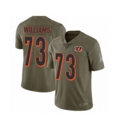 Men's Cincinnati Bengals #73 Jonah Williams Limited Olive 2017 Salute to Service Football Jersey