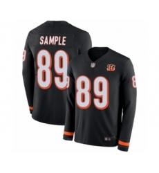 Men's Cincinnati Bengals #89 Drew Sample Limited Black Therma Long Sleeve Football Jersey