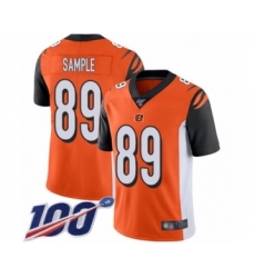 Men's Cincinnati Bengals #89 Drew Sample Orange Alternate Vapor Untouchable Limited Player 100th Season Football Jersey