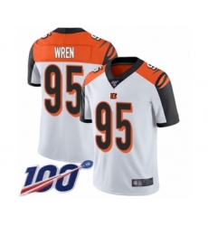 Men's Cincinnati Bengals #95 Renell Wren White Vapor Untouchable Limited Player 100th Season Football Jersey