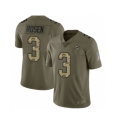 Men's Miami Dolphins #3 Josh Rosen Limited Olive Camo 2017 Salute to Service Football Jersey