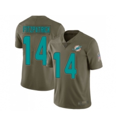 Men's Miami Dolphins #14 Ryan Fitzpatrick Limited Olive 2017 Salute to Service Football Jersey