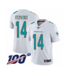 Men's Miami Dolphins #14 Ryan Fitzpatrick White Vapor Untouchable Limited Player 100th Season Football Jersey
