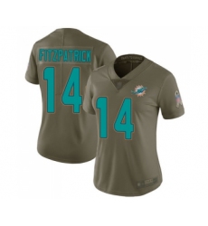 Women's Miami Dolphins #14 Ryan Fitzpatrick Limited Olive 2017 Salute to Service Football Jersey