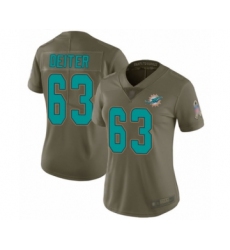 Women's Miami Dolphins #63 Michael Deiter Limited Olive 2017 Salute to Service Football Jersey