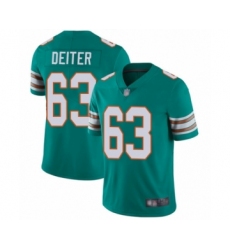 Youth Miami Dolphins #63 Michael Deiter Aqua Green Alternate Vapor Untouchable Limited Player Football Jersey