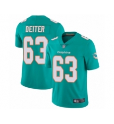 Youth Miami Dolphins #63 Michael Deiter Aqua Green Team Color Vapor Untouchable Limited Player Football Jersey