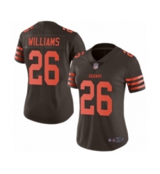 Women's Cleveland Browns #26 Greedy Williams Limited Brown Rush Vapor Untouchable Football Jersey