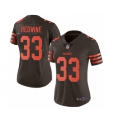 Women's Cleveland Browns #33 Sheldrick Redwine Limited Brown Rush Vapor Untouchable Football Jersey