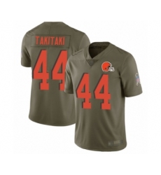 Men's Cleveland Browns #44 Sione Takitaki Limited Olive 2017 Salute to Service Football Jersey