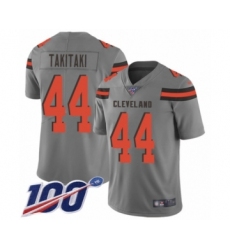 Youth Cleveland Browns #44 Sione Takitaki Limited Gray Inverted Legend 100th Season Football Jersey