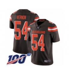 Men's Cleveland Browns #54 Olivier Vernon Brown Team Color Vapor Untouchable Limited Player 100th Season Football Jersey