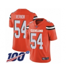 Men's Cleveland Browns #54 Olivier Vernon Orange Alternate Vapor Untouchable Limited Player 100th Season Football Jersey