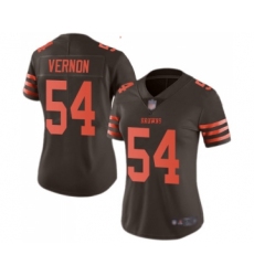 Women's Cleveland Browns #54 Olivier Vernon Limited Brown Rush Vapor Untouchable Football Jersey