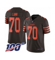 Men's Cleveland Browns #70 Kendall Lamm Limited Brown Rush Vapor Untouchable 100th Season Football Jersey