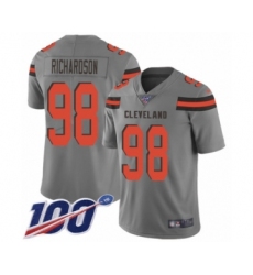 Men's Cleveland Browns #98 Sheldon Richardson Limited Gray Inverted Legend 100th Season Football Jersey