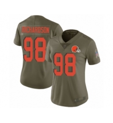 Women's Cleveland Browns #98 Sheldon Richardson Limited Olive 2017 Salute to Service Football Jersey