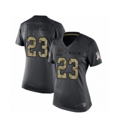 Women's Dallas Cowboys #23 Darian Thompson Limited Black 2016 Salute to Service Football Jersey
