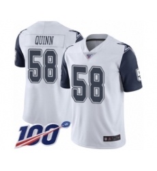 Men's Dallas Cowboys #58 Robert Quinn Limited White Rush Vapor Untouchable 100th Season Football Jersey