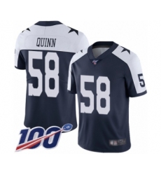 Men's Dallas Cowboys #58 Robert Quinn Navy Blue Throwback Alternate Vapor Untouchable Limited Player 100th Season Football Jersey