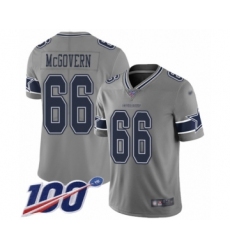 Men's Dallas Cowboys #66 Connor McGovern Limited Gray Inverted Legend 100th Season Football Jersey