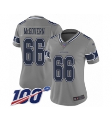 Women's Dallas Cowboys #66 Connor McGovern Limited Gray Inverted Legend 100th Season Football Jersey