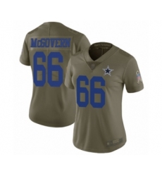 Women's Dallas Cowboys #66 Connor McGovern Limited Olive 2017 Salute to Service Football Jersey