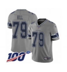 Men's Dallas Cowboys #79 Trysten Hill Limited Gray Inverted Legend 100th Season Football Jersey