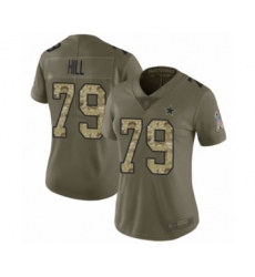 Women's Dallas Cowboys #79 Trysten Hill Limited Olive Camo 2017 Salute to Service Football Jersey
