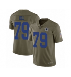 Youth Dallas Cowboys #79 Trysten Hill Limited Olive 2017 Salute to Service Football Jersey