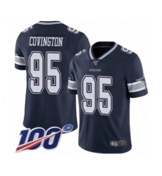 Men's Dallas Cowboys #95 Christian Covington Navy Blue Team Color Vapor Untouchable Limited Player 100th Season Football Jersey