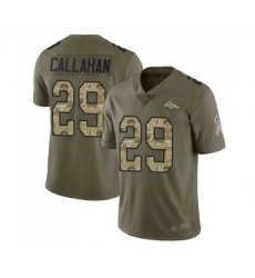 Men's Denver Broncos #29 Bryce Callahan Limited Olive Camo 2017 Salute to Service Football Jersey