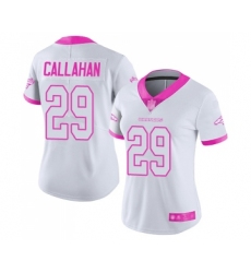 Women's Denver Broncos #29 Bryce Callahan Limited White Pink Rush Fashion Football Jersey