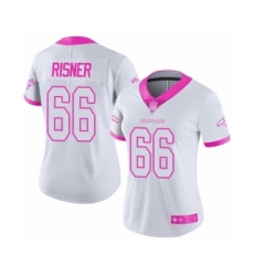 Women's Denver Broncos #66 Dalton Risner Limited White Pink Rush Fashion Football Jersey