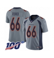Youth Denver Broncos #66 Dalton Risner Limited Silver Inverted Legend 100th Season Football Jersey