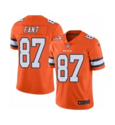 Men's Denver Broncos #87 Noah Fant Limited Orange Rush Vapor Untouchable Football Jersey