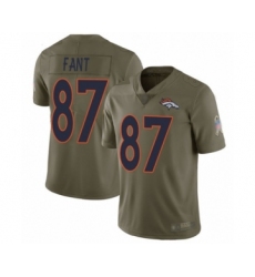 Youth Denver Broncos #87 Noah Fant Limited Olive 2017 Salute to Service Football Jersey
