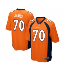 Men's Denver Broncos #70 Ja'Wuan James Game Orange Team Color Football Jersey