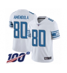 Men's Detroit Lions #80 Danny Amendola White Vapor Untouchable Limited Player 100th Season Football Jersey