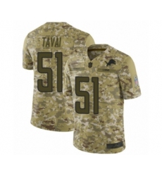 Men's Detroit Lions #51 Jahlani Tavai Limited Camo 2018 Salute to Service Football Jersey