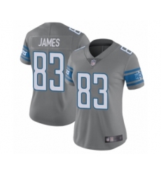 Women's Detroit Lions #83 Jesse James Limited Steel Rush Vapor Untouchable Football Jersey
