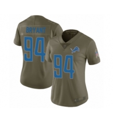 Women's Detroit Lions #94 Austin Bryant Limited Olive 2017 Salute to Service Football Jersey